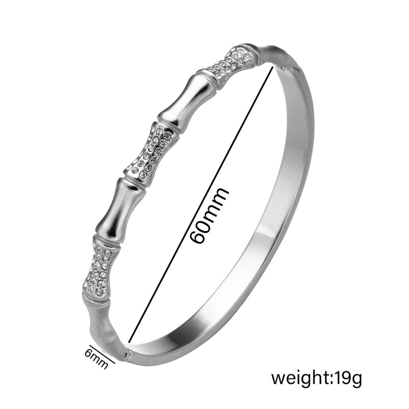 Elegant Letter Heart Shape Flower Titanium Steel Bangle
