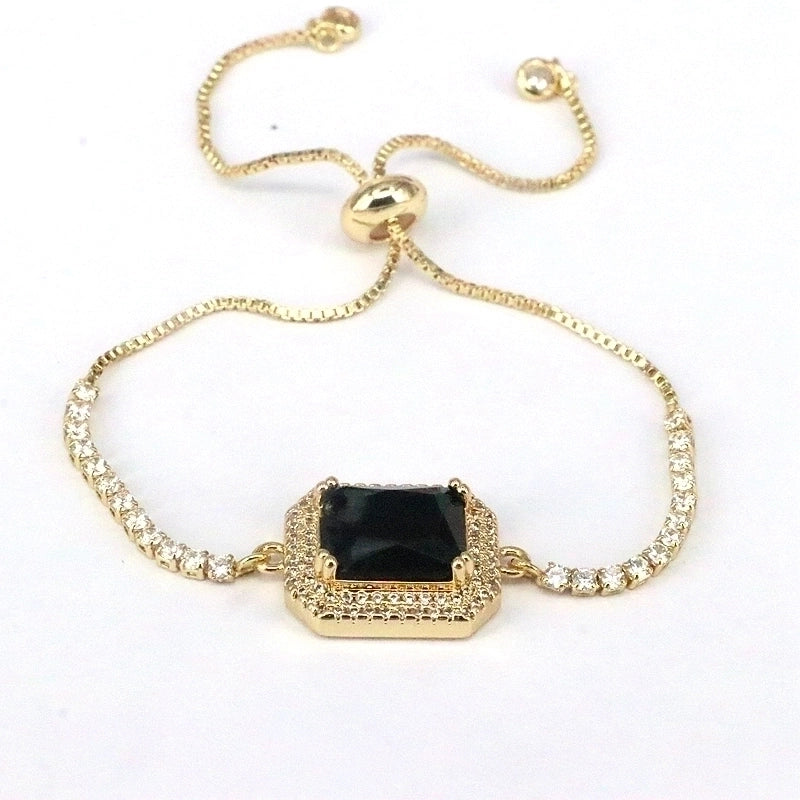 Sweet Square Copper Plating Inlay Zircon Bracelets