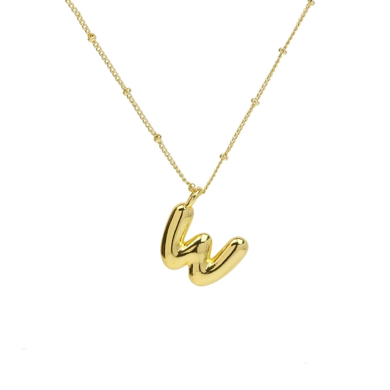 Copper Brass Minimalist Letter Pendant Necklace