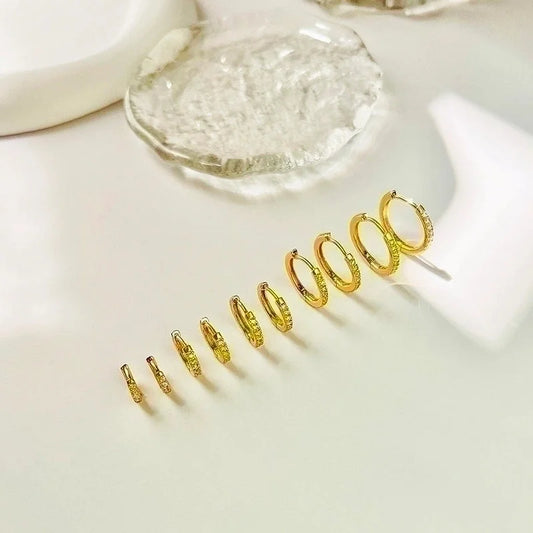 1 Pair Casual Minimalist Classic Style Round Plating Inlay Copper Zircon 18k Gold Plated Hoop Earrings