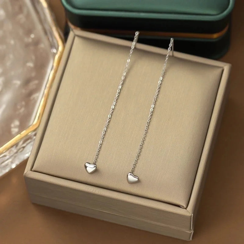 Casual Minimalist Heart Shape Titanium Steel Plating Inlay Pearl Shell Bracelets Earrings Necklace