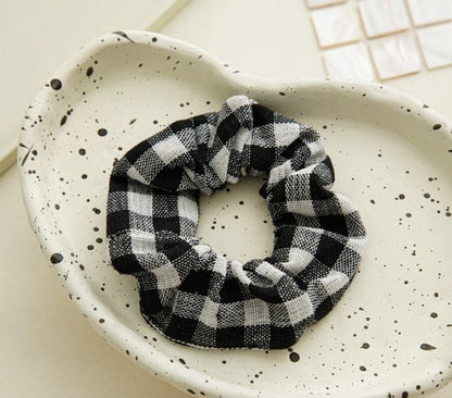 Fashion Plaid Solid Color Cloth Hair Tie