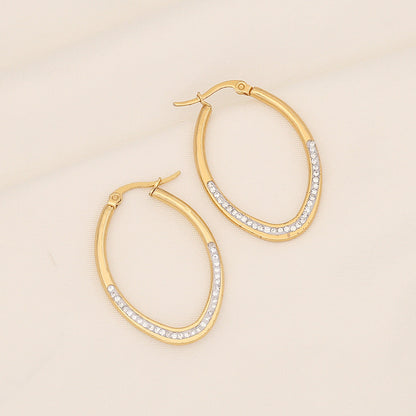 Fashion Heart Geometric Droplet Stainless Steel Electroplating Earrings