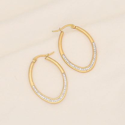 Fashion Heart Geometric Droplet Stainless Steel Electroplating Earrings