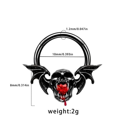 1 Piece Belly Rings Hip-Hop Funny Bat 316 Stainless Steel Alloy Inlay Rhinestones