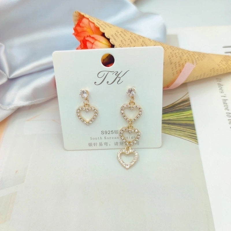 1 Pair Fashion Flower Butterfly Bow Knot Inlay Alloy Artificial Pearls Rhinestones Shell Earrings