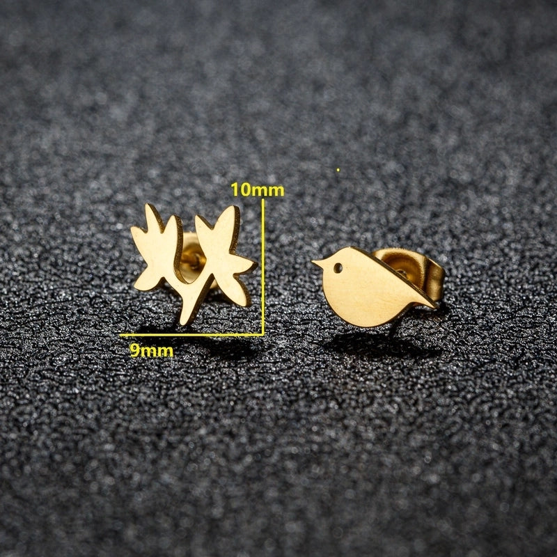 1 Pair Christmas Sweet Minimalist Snowflake Irregular Polishing Plating 304 Stainless Steel 18K Gold Plated Ear Studs