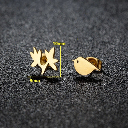 1 Pair Christmas Sweet Minimalist Snowflake Irregular Polishing Plating 304 Stainless Steel 18K Gold Plated Ear Studs