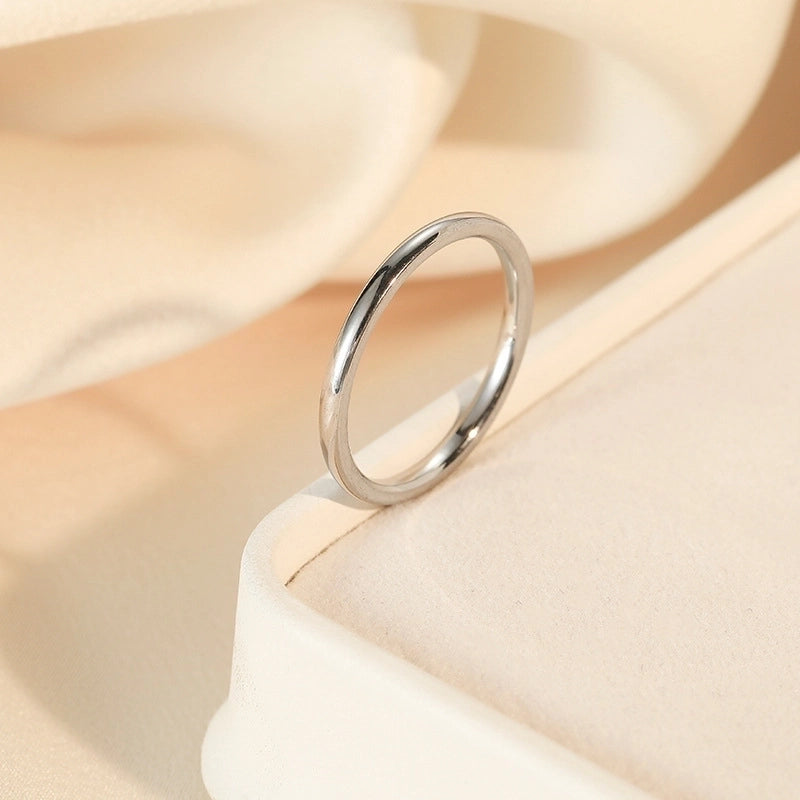 Minimalist Waves Stainless Steel Plating Rings