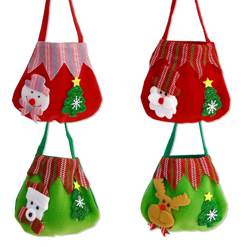 Christmas Children's Gift Elk Snowman Flannel Handbag Christmas Eve Candy Apple Gift Bag Christmas Supplies