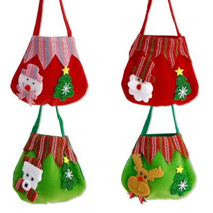 Christmas Children's Gift Elk Snowman Flannel Handbag Christmas Eve Candy Apple Gift Bag Christmas Supplies