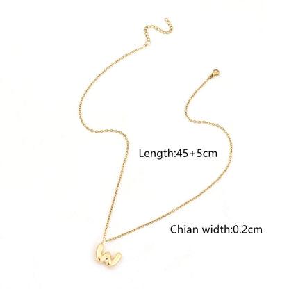 201 Stainless Steel Copper Letter Pendant Necklace