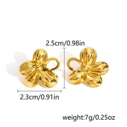 1 Pair Classic Style Geometric Oval Heart Shape Plating 304 Stainless Steel Ear Studs