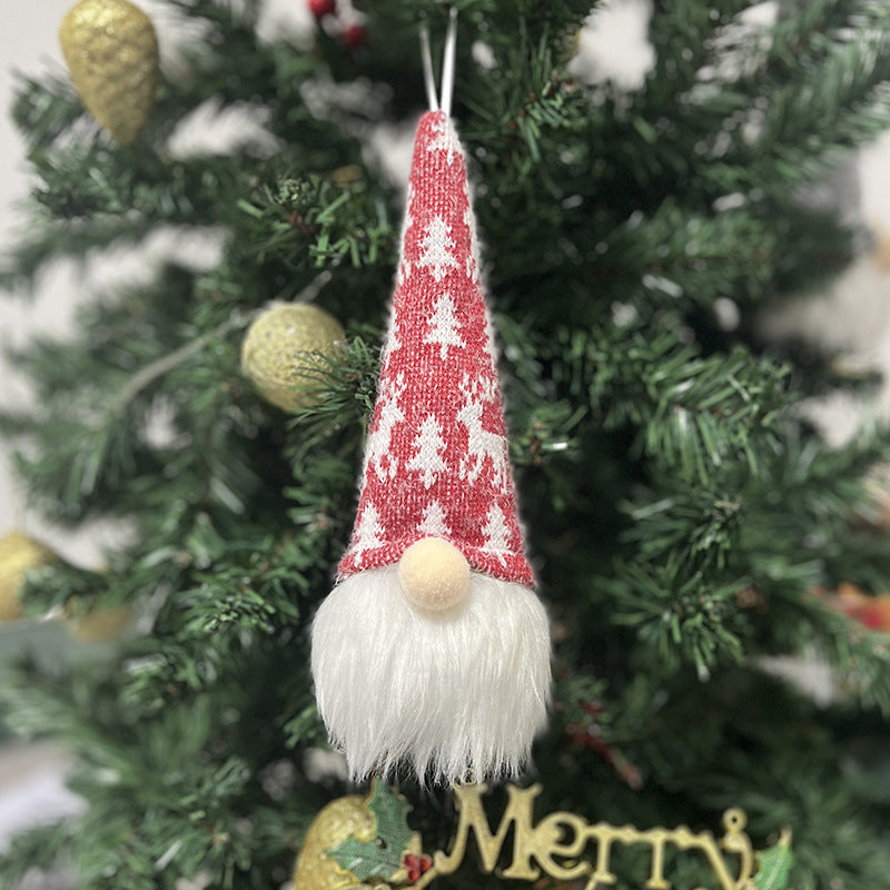 Christmas Decoration With Lights Glowing Faceless Old Man Forest Pendant Christmas Tree Pendant Decoration