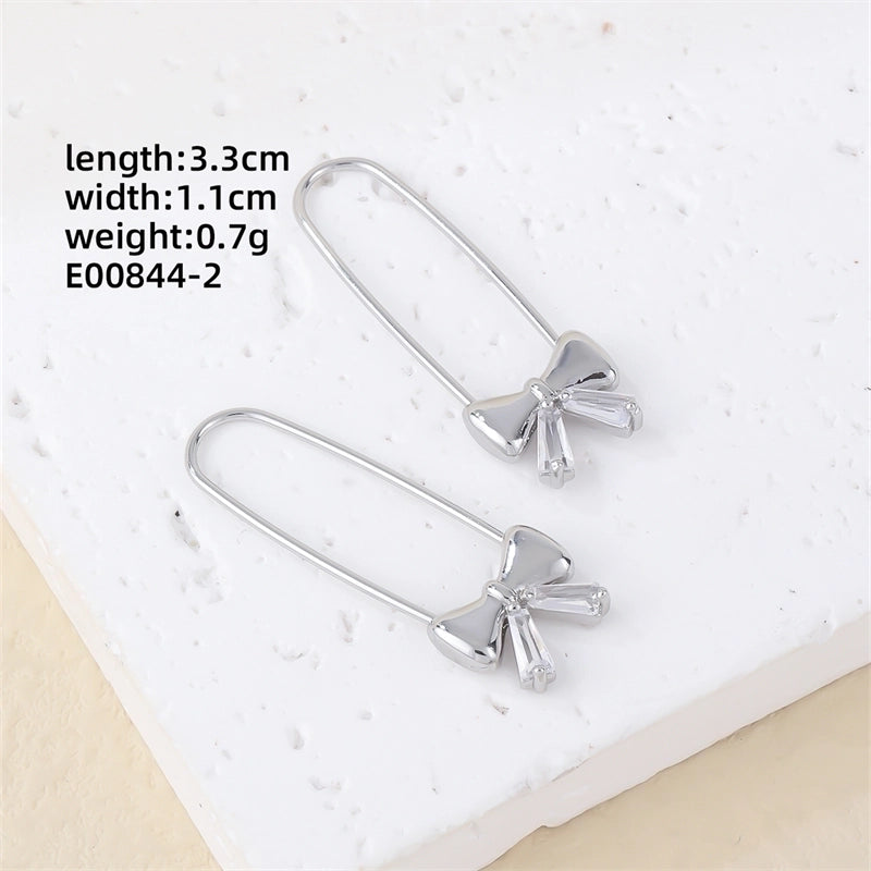 1 Pair Casual Minimalist Korean Style Solid Color Copper Earrings