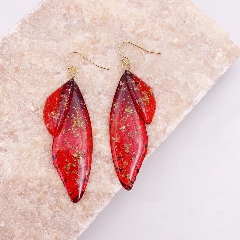 1 Pair Minimalist Wings Copper Epoxy Women's Drop Earrings