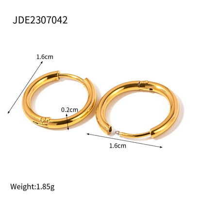 IG Style Heart Asymmetrical Geometric Stainless Steel 18K Gold Plated Earrings