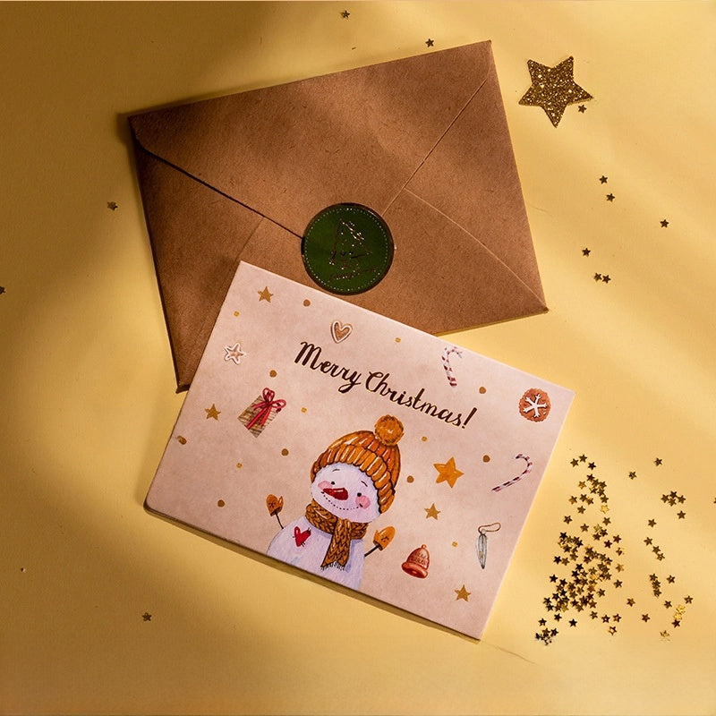 Christmas Artistic Snowman Christmas Card