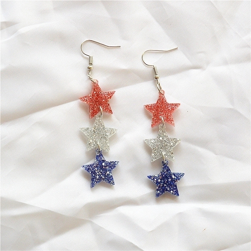 1 Pair Retro Color Block Plating Arylic Iron Aluminum Silver Plated Drop Earrings