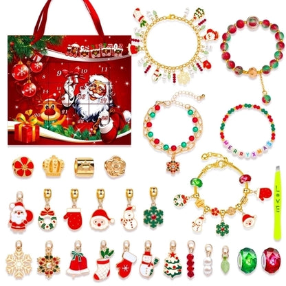 1 Set Alloy Santa Claus Christmas Socks Snowflake Pendant Chain Jewelry Accessories
