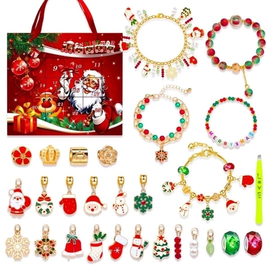 1 Set Alloy Santa Claus Christmas Socks Snowflake Pendant Chain Jewelry Accessories
