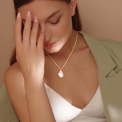 304 Stainless Steel 18K Gold Plated IG Style French Style Plating Geometric Necklace