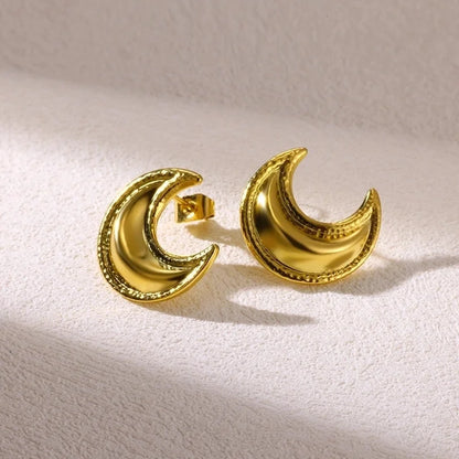 1 Pair Elegant Vintage Style Heart Shape Bow Knot 304 Stainless Steel 18K Gold Plated Ear Studs