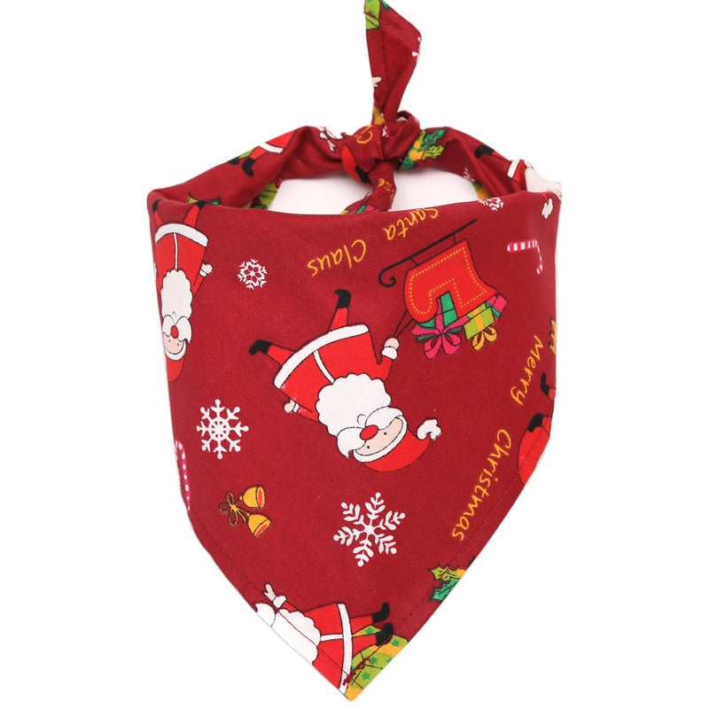 Cartoon Style Cotton Christmas Graffiti Pet Scarf 1 Piece