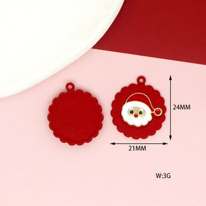 10 PCS/Package 17 * 21mm 17 * 22mm 19 * 24mm Alloy Rhinestones Penguin Christmas Tree Snowman Pendant Jewelry Accessories