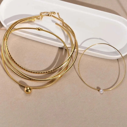 Minimalist Classic Style Solid Color 201 Stainless Steel Choker