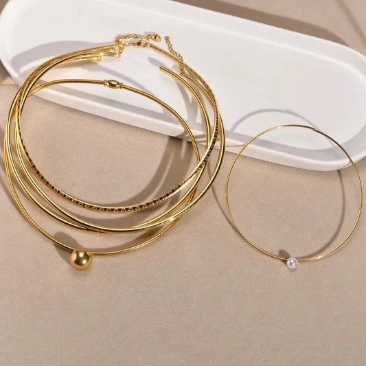 Minimalist Classic Style Solid Color 201 Stainless Steel Choker