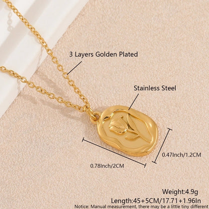 Casual Classic Style Commute Devil's Eye Heart Shape 304 Stainless Steel Zircon 18K Gold Plated Gold Plated Plating Stainless Steel Necklaces