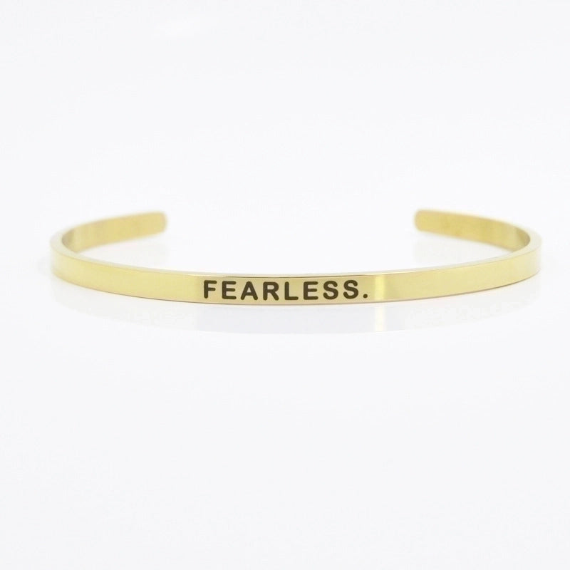 Minimalist Letter Stainless Steel Bangle