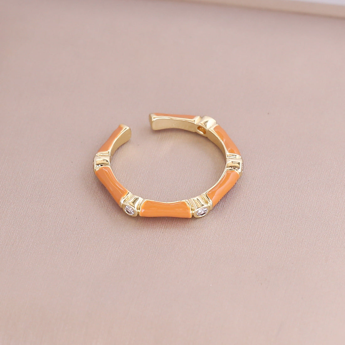 Women Retro Metal Vintage Geometric Copper Oil Dripping Rings