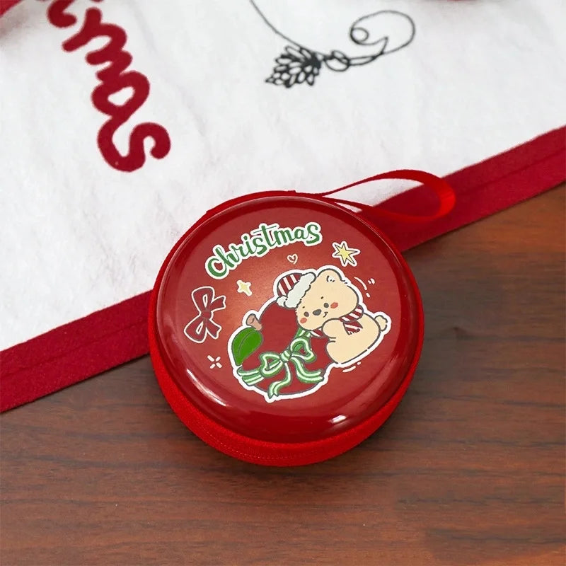 Unisex Animal Christmas Hat Tinplate Zipper Coin Purses