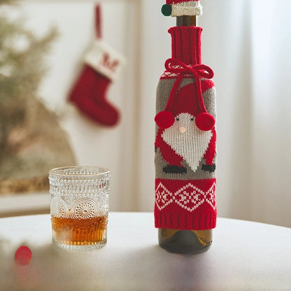 Doll Christmas Hat Decorations Santa Claus Mini Wine Bottle Cap Props Shop Atmosphere Scene Layout Accessories