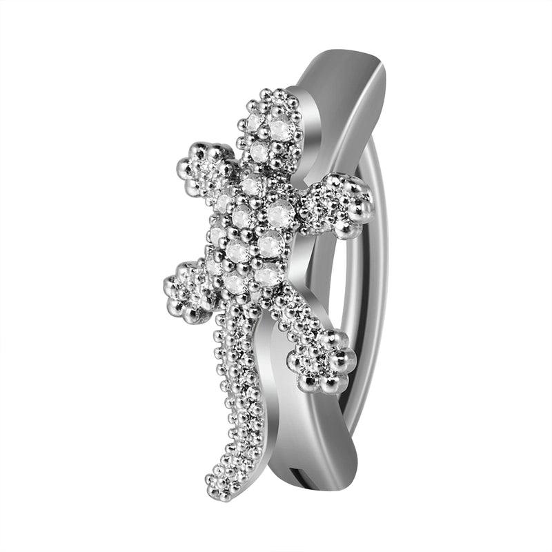 1 Piece Belly Rings Casual Hawaiian Tropical Flower Butterfly 304 Stainless Steel Inlay Zircon