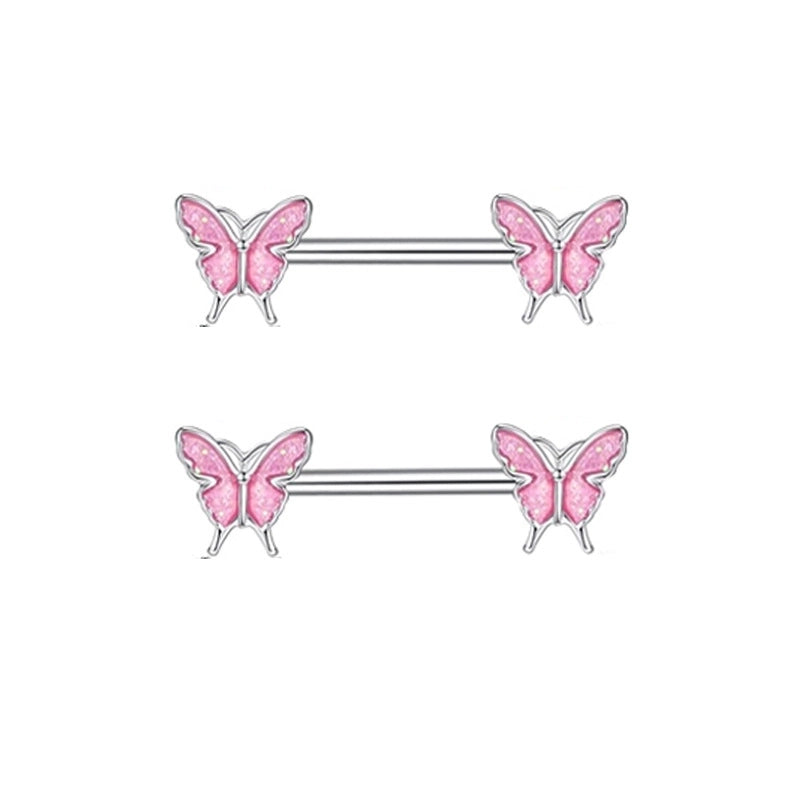 1 Pair Nipple Rings & Studs Minimalist Geometric Heart Shape 304 Stainless Steel Copper Plating Nipple Rings & Studs