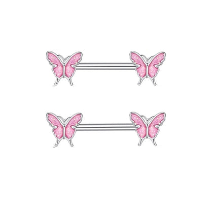 1 Pair Nipple Rings & Studs Minimalist Geometric Heart Shape 304 Stainless Steel Copper Plating Nipple Rings & Studs