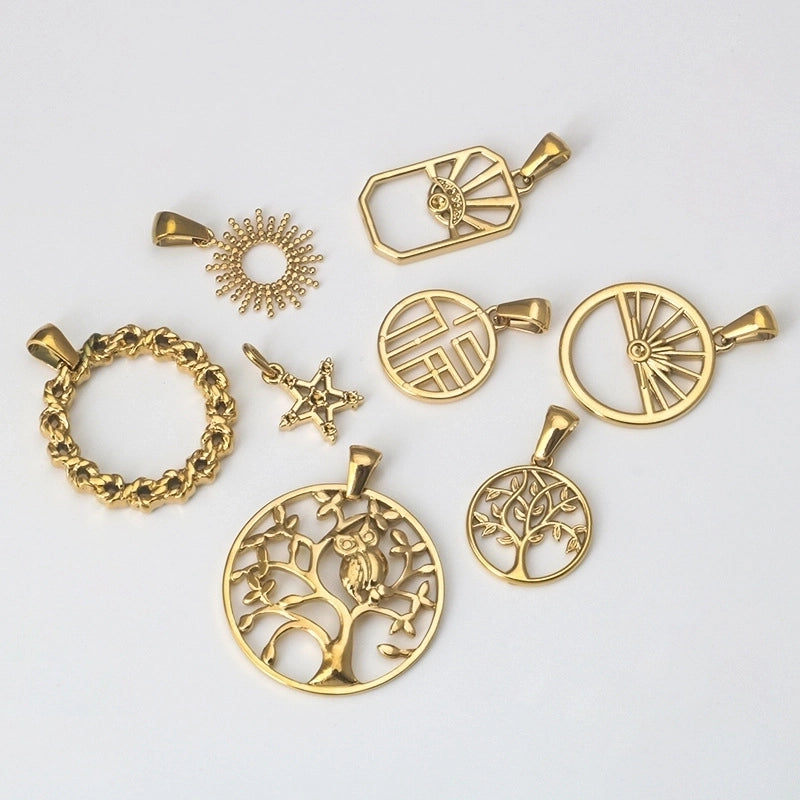 1 Piece Titanium Steel Sun Devil's Eye Life Tree Pendant