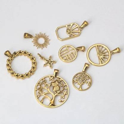 1 Piece Titanium Steel Sun Devil's Eye Life Tree Pendant