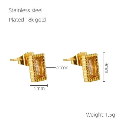 1 Pair Glam Retro Heart Shape Plating Inlay 304 Stainless Steel Rhinestones 18K Gold Plated Drop Earrings
