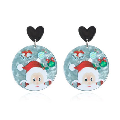 Christmas Earrings Christmas Old Man Bell Snowman Earrings Studs