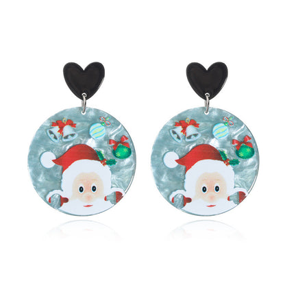 Christmas Earrings Christmas Old Man Bell Snowman Earrings Studs