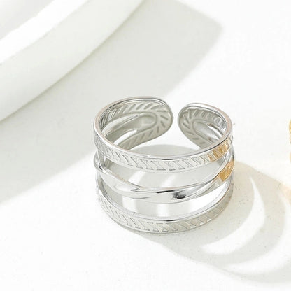 Y2K Exaggerated Geometric Round Dots 304 Stainless Steel 18K Gold Plated Plating Open Rings