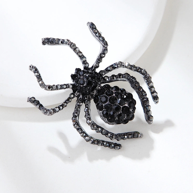 Retro Pin Spider Zinc Alloy Inlay Rhinestones Unisex Brooches