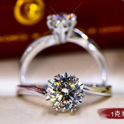 Fashion Round Copper Inlay Artificial Diamond Rings 1 Piece