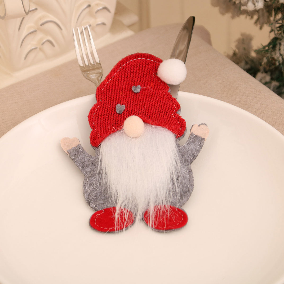 Gnome Cutlery Set Faceless Old Man Cutlery Bag Rudolph Tableware Set Christmas Decoration Supplies