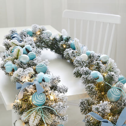 Christmas Decorative Dense Flocked Snowflake Vine Hotel Mall Window Display Doorway Stair Handrail Arrangement