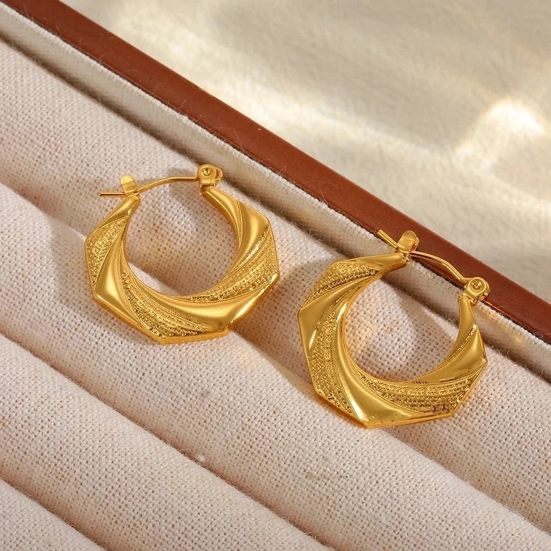 1 Pair Basic Minimalist Irregular Geometric Plating 304 Stainless Steel 18K Gold Plated Earrings